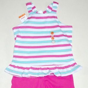 Gymboree Girls Striped Tank Pink Shorts Size 5 NEW